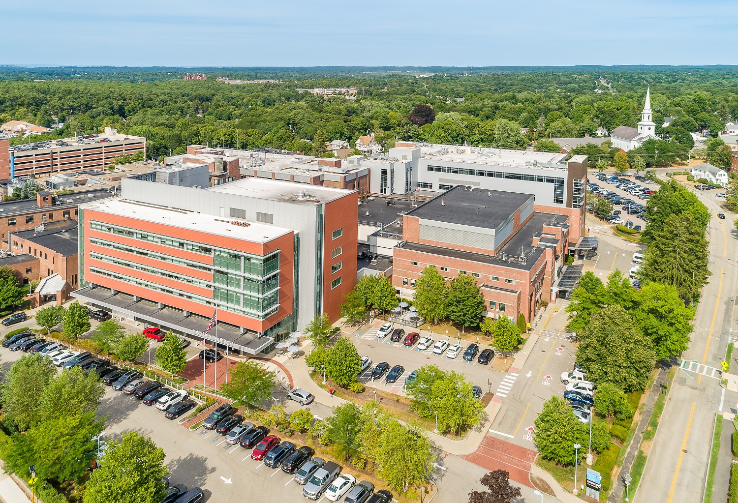 Aerial photo of South Shore Hospital taken by a drone