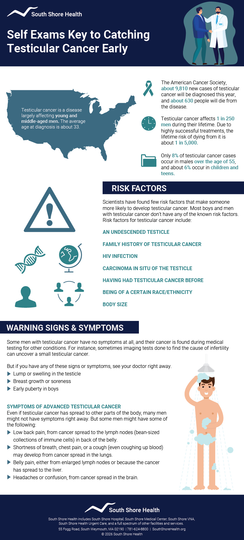 An infographic with American Cancer Society statistics on testicular cancer