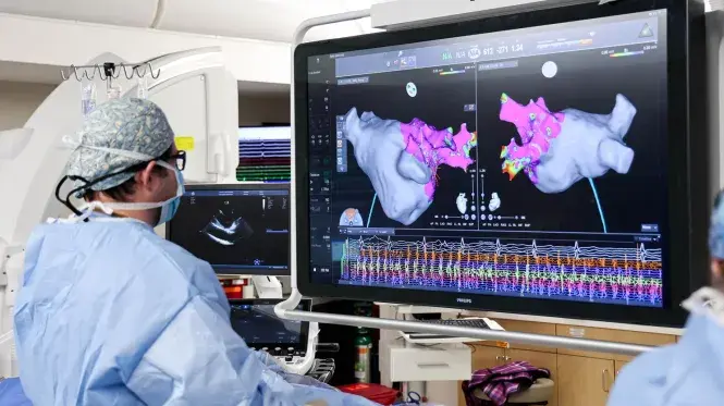 A cardiologist performs a cardiac ablation procedure 