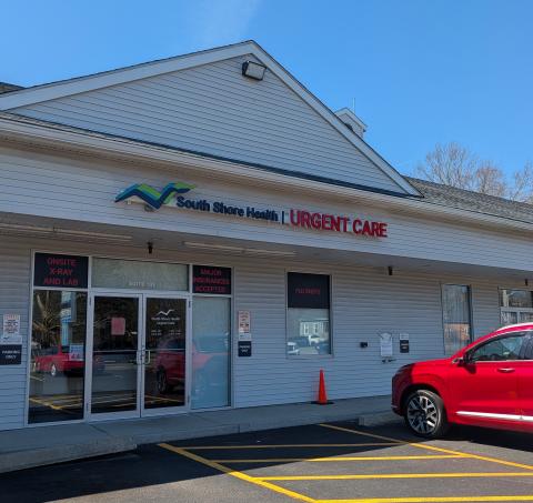 The exterior of the South Shore Health Urgent Care practice in Abington, MA.