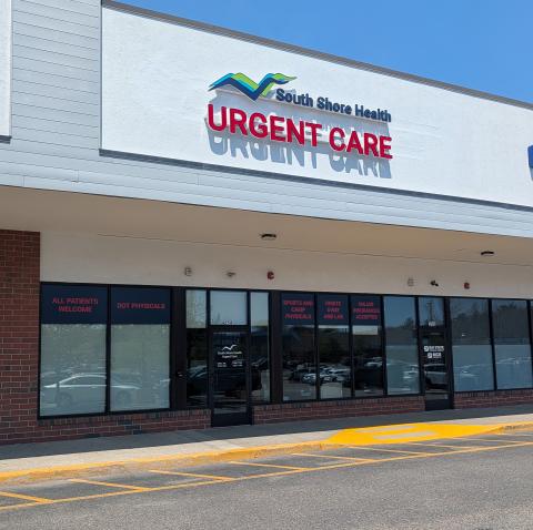 The exterior of South Shore Health Urgent Care in Braintree