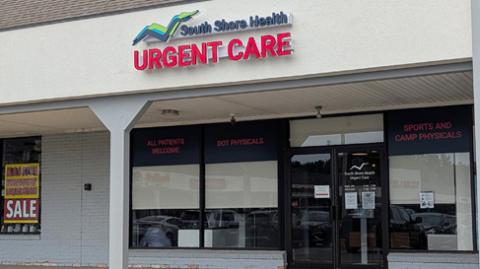 The exterior of South Shore Health Urgent Care in Kingston