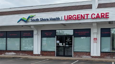 The exterior building facade of South Shore Health Urgent Care Weymouth