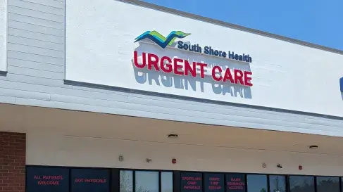 The exterior of South Shore Health Urgent Care in Braintree