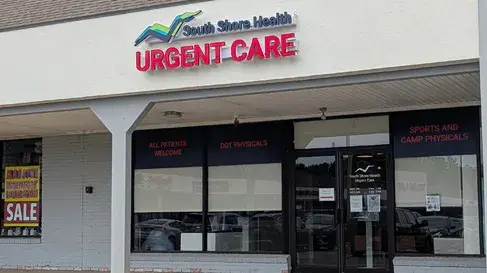 The exterior of South Shore Health Urgent Care in Kingston