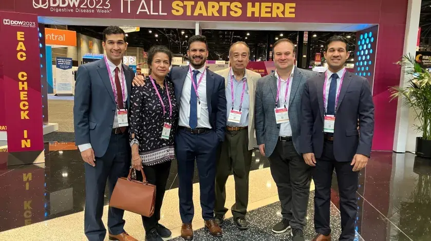 The Rau family at a medical conference