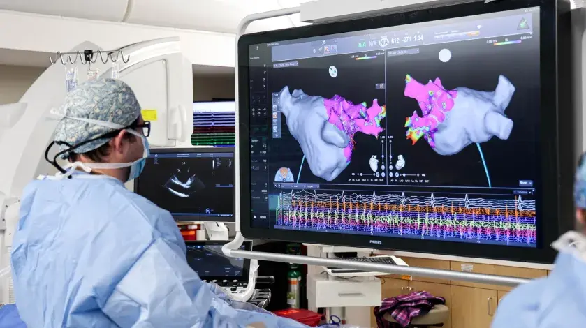 A cardiologist performs a cardiac ablation procedure
