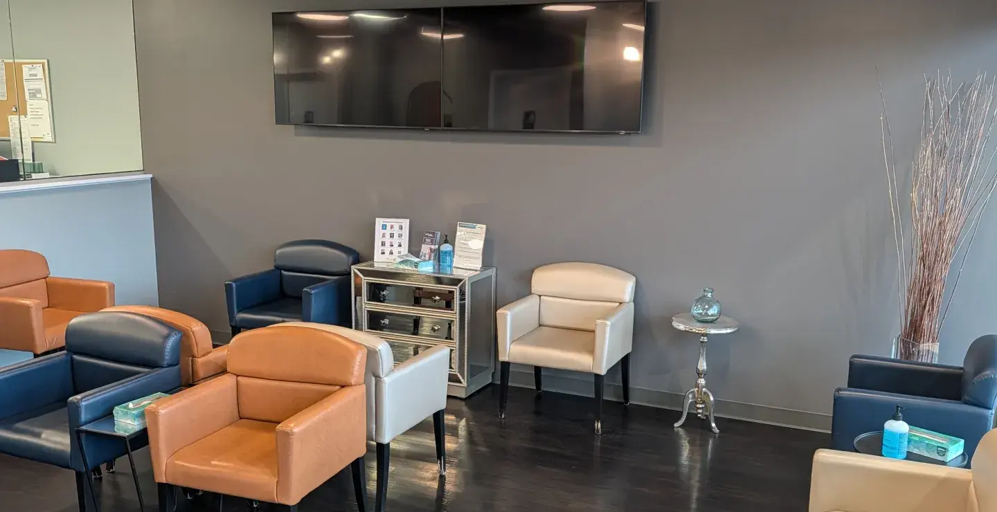 The main waiting room lobby of South Shore Health Urgent Care Braintree