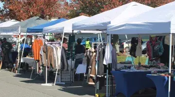 Photo of vendor tents set up during the 2025 Handmade & Heartfelt Craft Fair, hosted by South Shore VNA